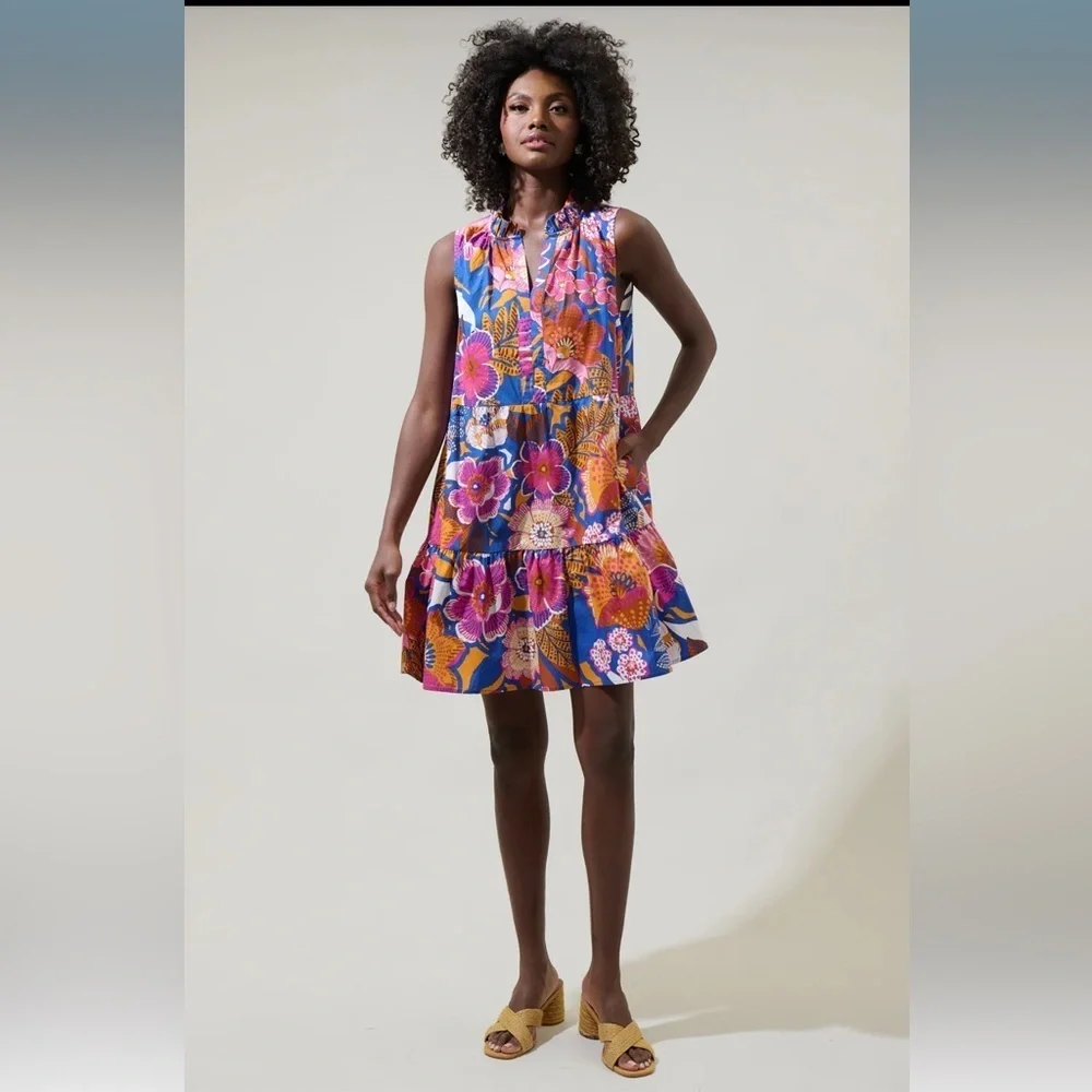 SugarLips Eveline Floral Gemmely Shift Mini Dress - Picture 4 of 7